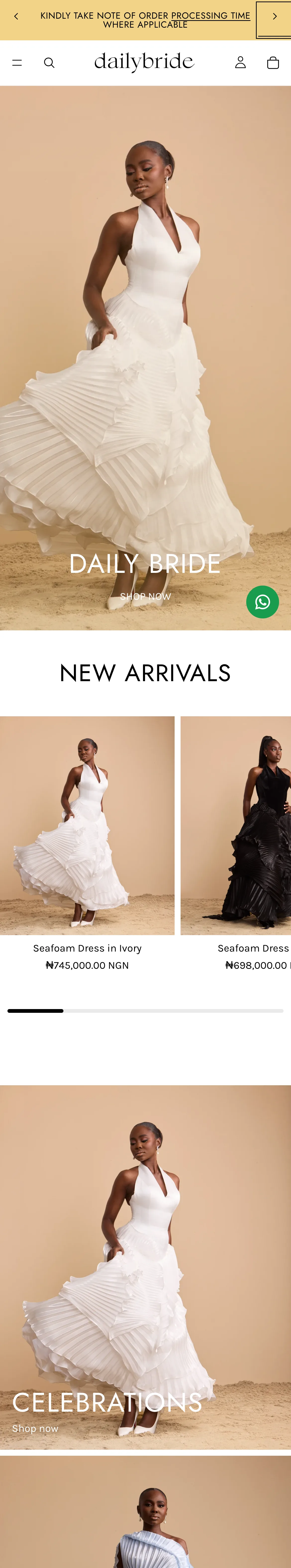 Bridal Product Pages Built for Mobile First